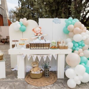 Στολισμός βάπτισης αρκουδάκι και αεροπλανάκι